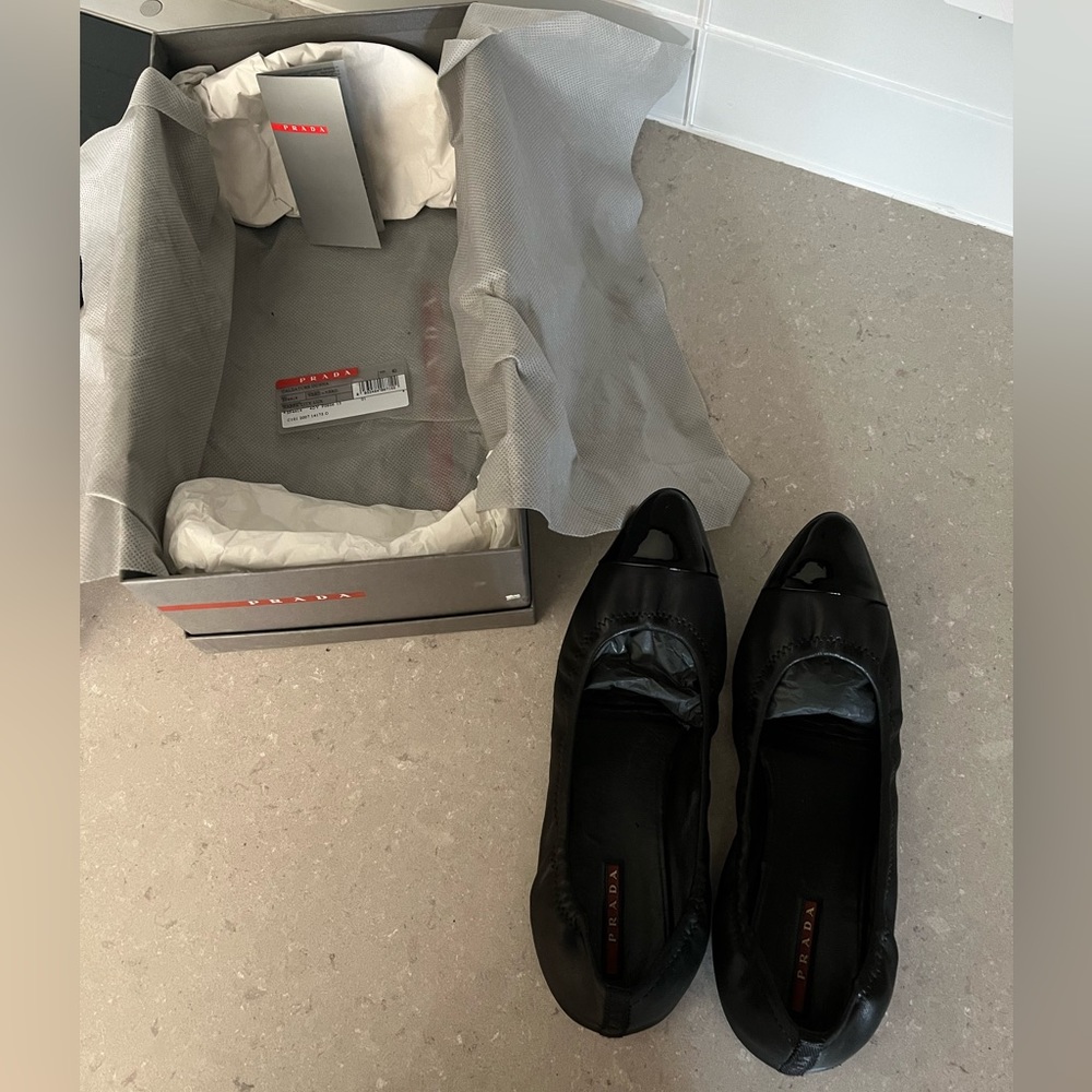 Prada Nappa City Lux leather flats 🖤